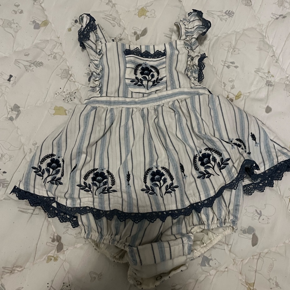 Beautiful floral and striped romper